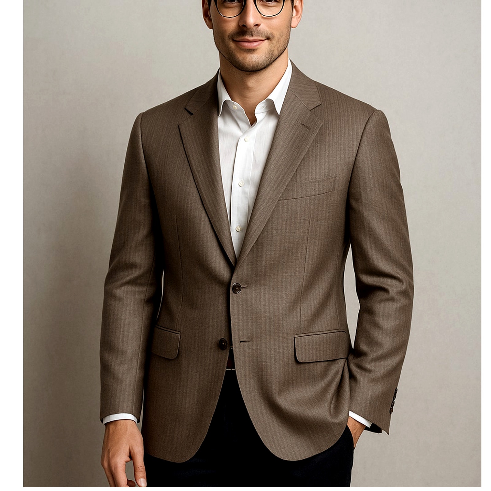 Huckberry Vintage 42r Luxury Lanvin Wool Blazer $450 2 Button Jacket Brown